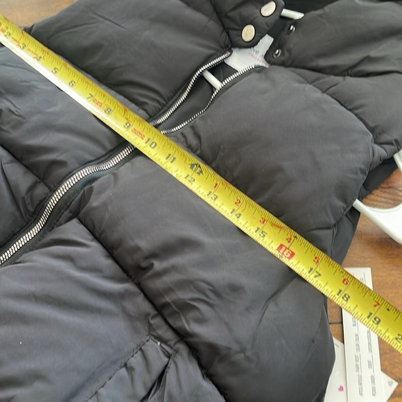 NWT Love Me Now black puffer black hooded full zip vest sleeveless size Large - Picture 8 of 10